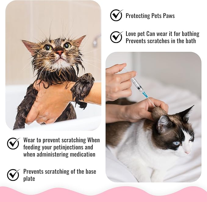 4Pcs Cat Shoes, 3.62×1.57 Inches Anti Scratch Cat Mittens, Breathable Mesh Nail Caps for Cats Claws, Adjustable Cats Claw Covers for Pet Bathing Feeding Cutting Nails(Gray)-PawvioPets