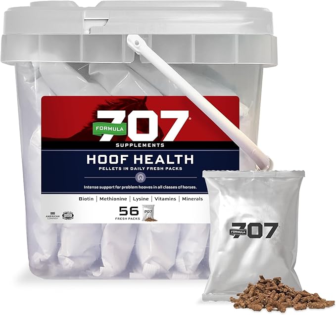 Formula 707 Hoof Health Equine Supplement, Daily Fresh Packs, 56 Day Supply - Biotin, Amino Acids, and Minerals to Improve and Support Healthy Horse Hooves-PawvioPets