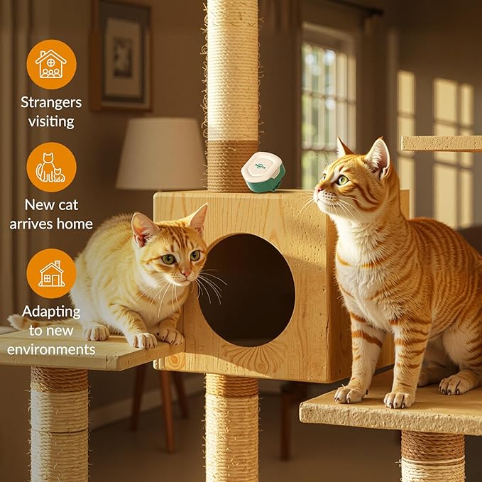 Cat Calming Diffuser – for Travel, Car & Home Use, Pheromone Diffuser for Cats & Kittens to Reduce Anxiety and Stress, No Electricity Needed, Long-Lasting Calming Support (1 Pack)-PawvioPets