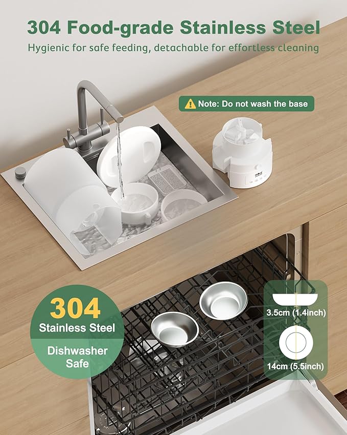 Gimars 5L Automatic Cat Feeder for 2 Cats, Programmable 1-6 Meals Cat Food Dispenser with Stainless Steel Bowl, Easy Setup, Dual Power Supply,10s Meal Call Timed Pet Feeder for Cats and Small Dogs-PawvioPets