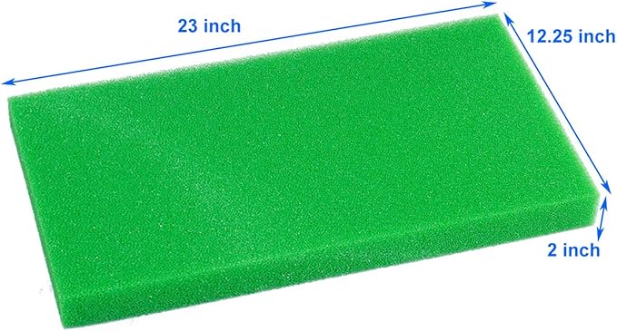 AQUANEAT Aquarium Filter Sponge Open Cell Foam Sheet Bio Sponge Filter Media Pad HMF Fish Tank Sump Divider (23" Lx 12.25" W x 2" H, Green)-PawvioPets