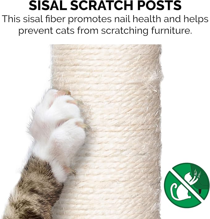 Furhaven 49.5" Tall Cat Tree for Indoor Cats, Ft. Sisal Scratching Posts, Plush Ball Toy, & Busy Box Toy - Tiger Tough Play Stairs Interactive Playground Tower - Gray, One Size-PawvioPets