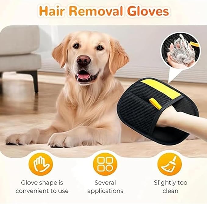 2 Pcs Pet Hair Removal Glove, 2025 New Pet Hair Remover Electrostatic Gloves, Upgrade Electrostatic Gloves Pet Hair, Reusable Cat Dog Grooming Gloves Pet Hair for Cats & Dogs-PawvioPets