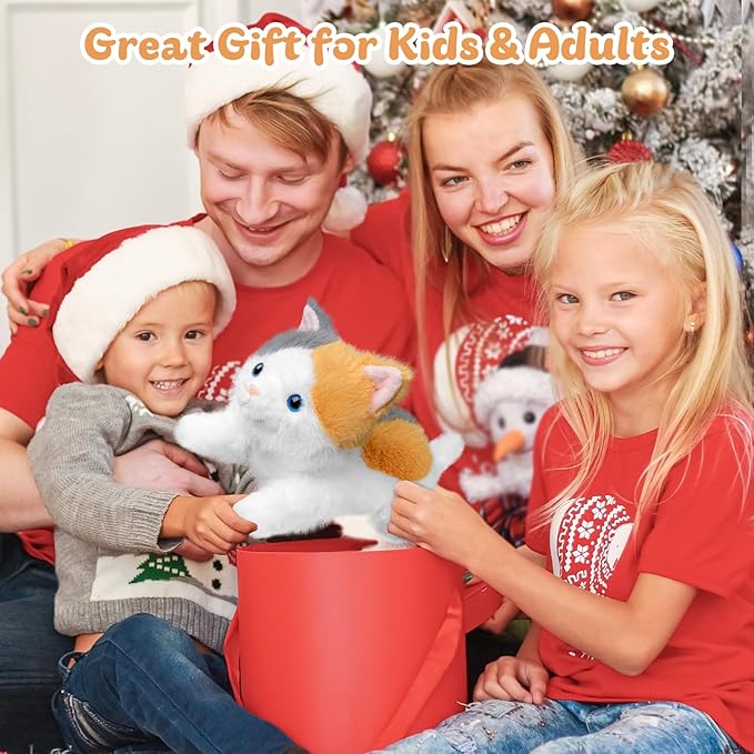 19 inch 3 lbs Cat Weighted Stuffed Animals, Realistic Weighted Cat Stuffed Animal, Sensory Comfort Plush Throw Pillow, Soft Kawaii Kitty Plush Toy Gift for Adults Kids Youth-PawvioPets