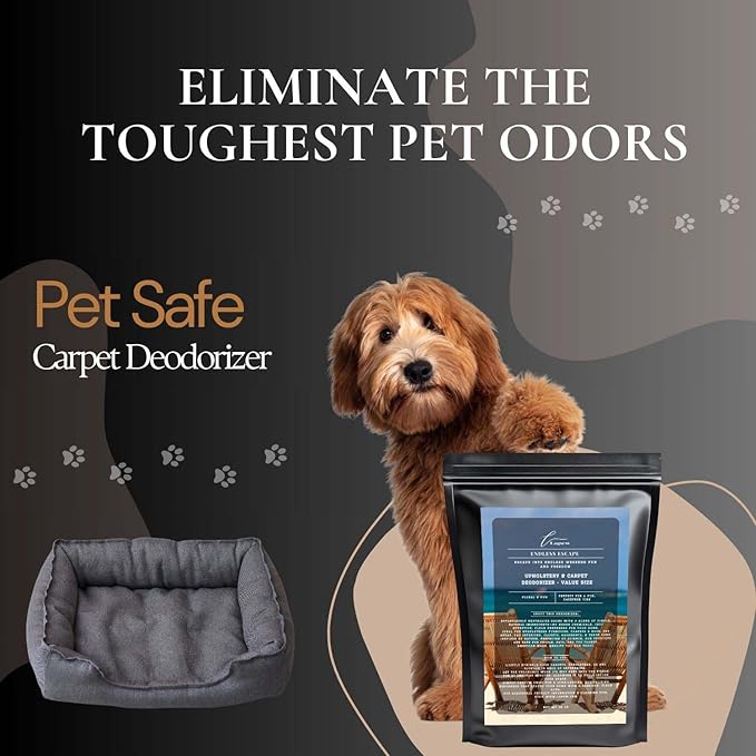 Endless Escape Carpet Freshener Powder Refill 36 oz | Powerful Odor Eliminator for Home | Upholstery Deodorizer | Carpet Deodorizer | Pet Urine | Cat Litter Box | Endless Weekend Fragrance-PawvioPets