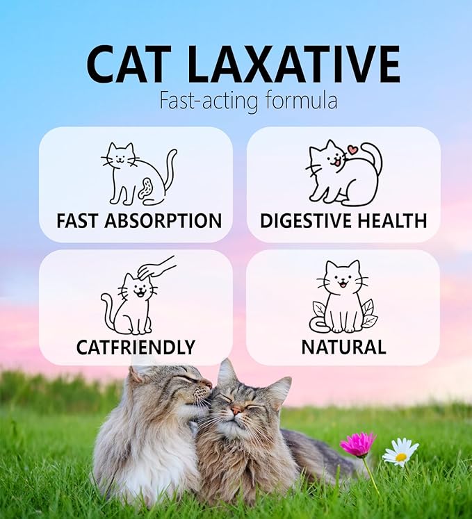 Cat Constipation Relief, Constipation Relief for Cat, Cat Laxative Constipation Relief, 100% Natural Cat Laxative with Probiotics Cat Stool Softener, Promotes Digestive Health - 2 fl oz-PawvioPets
