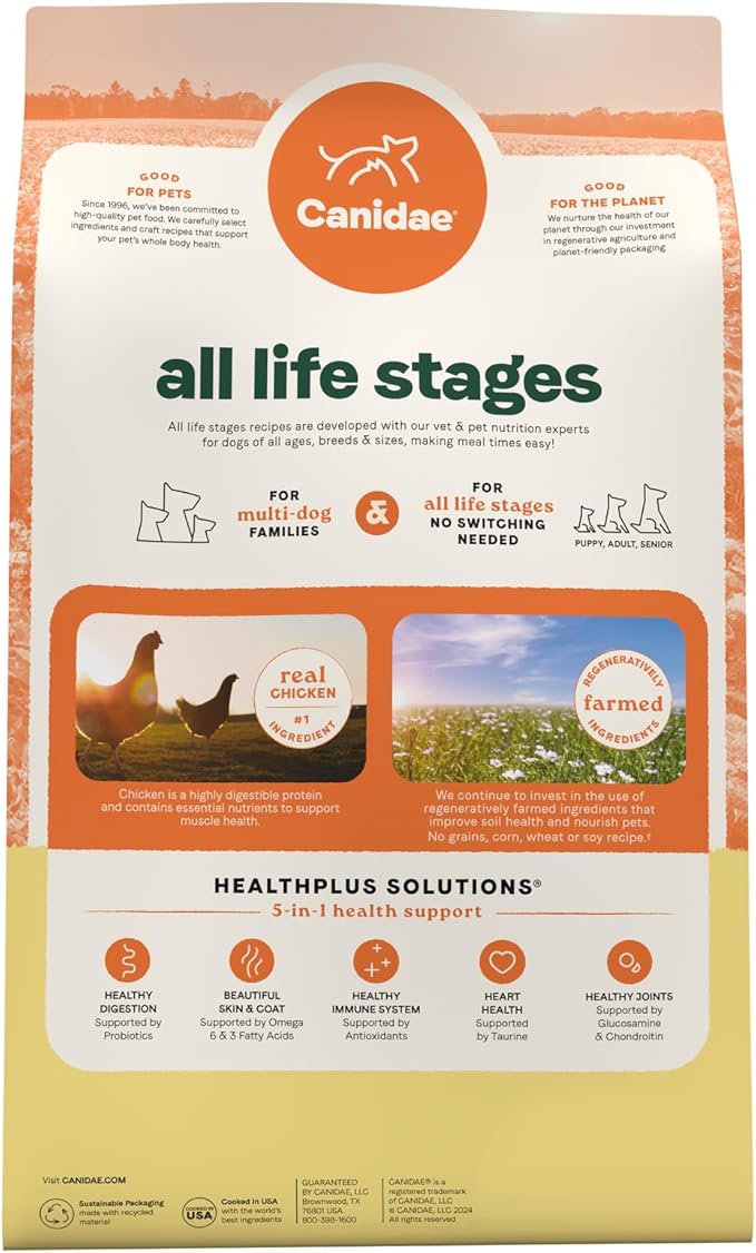 Canidae All Life Stages Real Chicken & Potato Recipe – High Protein and Grain-Free Premium Dry Dog Food for All Ages, Breeds, and Sizes– 4 lbs.-PawvioPets