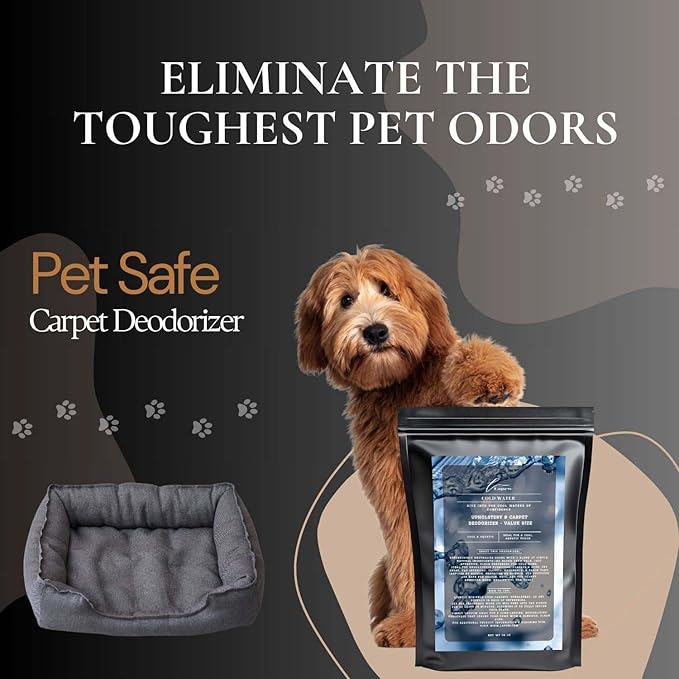 Cold Water Carpet Freshener Powder Refill 36 oz | Powerful Odor Eliminator for Home | Upholstery Deodorizer | Carpet Deodorizer | Pet Urine | Cat Litter Box | Cool Water Fragrance-PawvioPets