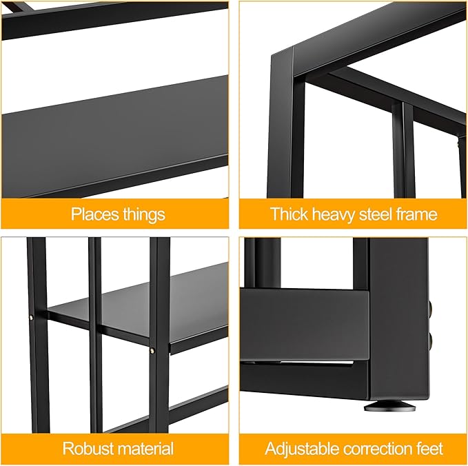 Akenow 55-75 Gallon Fish Tank Stand with Storage Shelf, 48.5 x14.9 x 29.2 Inch Aquarium Stand, Turtle Tank, Reptile Terrariums and Breeder Tank Stand,980LBS Capacity, Black-PawvioPets