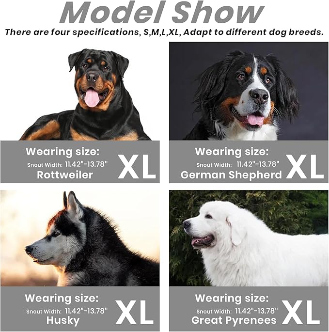 Dog Muzzle, Basket Muzzle for Small Medium Large Dogs, Anti-Biting and Chewing, Lightweight & Sturdy Cage Design, Allows Panting & Drinking, Ideal for Grooming & Training(Black Size XL)-PawvioPets