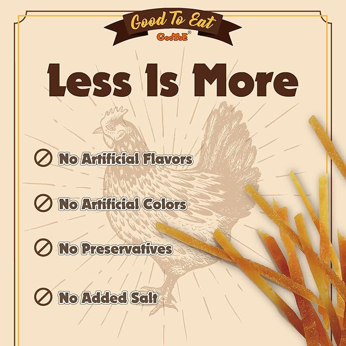 Gootoe Chicken Breast Strips 1 lb, Dog Treats, All Natural, Grain-Free, High-Protein, Healthy & Easily Digestible, Soft Texture-PawvioPets