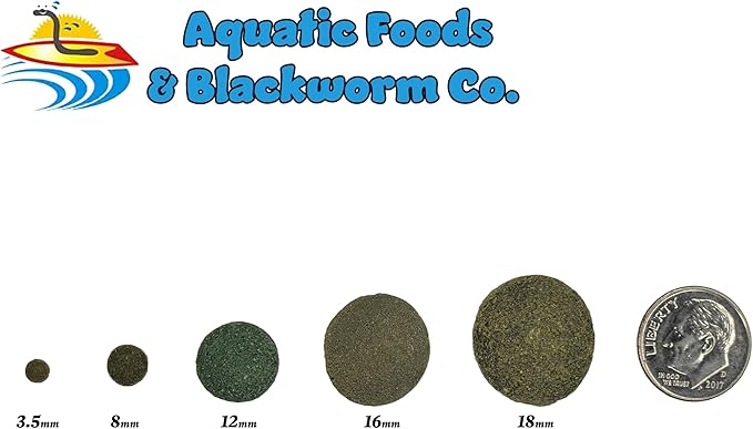 Aquatic Foods Inc. Wafers 3.5mm - 1/8" Intense Color Enhancing Sinking Micro Wafers for All Tropical Fish, Cichlids, Catfish, Plecos, All Bottom Fish, Shrimp, Snails, Crabs, …11oz Small Jar-PawvioPets