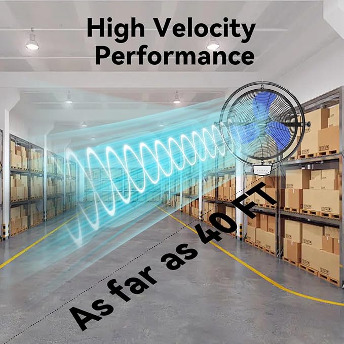 20 Inch Wall Metal Fan Pro Series Remote Control, High Velocity Wall Mount Fans for Commercial, Residential, Warehouse, Covered Patio, Shop, Garage, Barn 3 Speed 5200 CFM UL Safety Listed-PawvioPets