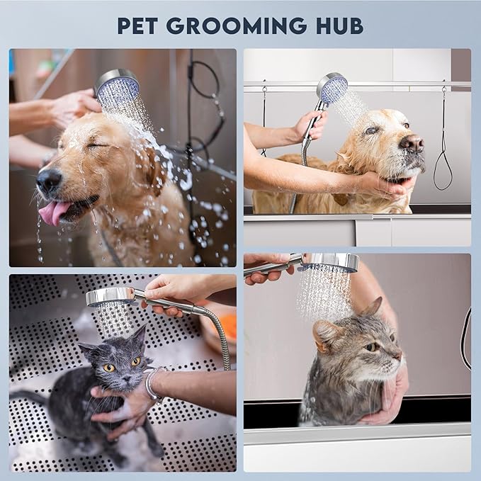 Dog Grooming Tub 62'' Dog Bathtub XL-Style Pet Bathing Tub Stainless Steel Dog Wash Station for Large Dogs Home Commercial with Faucet, Sliding Door-PawvioPets