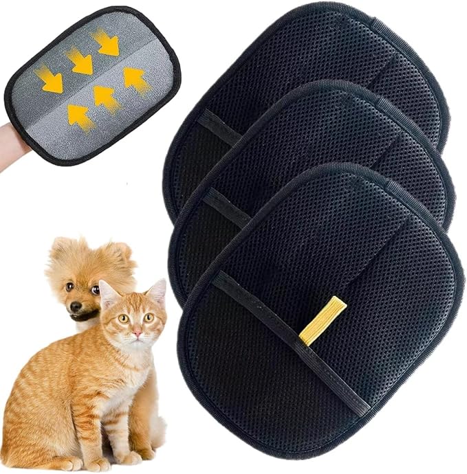 2 PCS Pet Hair Removal Glove for Cats & Dogs, Electrostatic Grooming Gloves for Pet Hair, Reusable Double Sided Static Hair Remover for Couch, Furniture, Carpet & Car Seat-PawvioPets