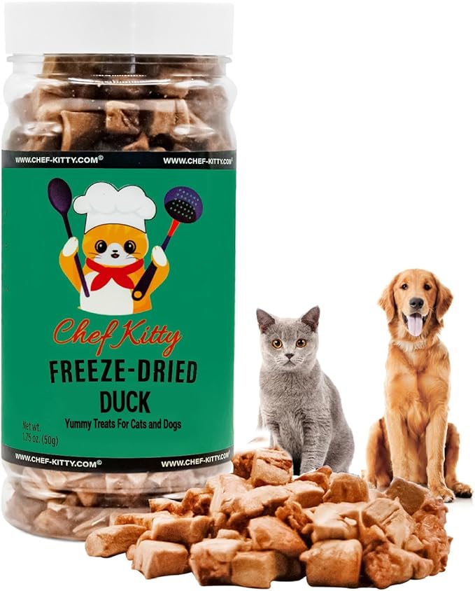 Freeze-Dried Duck Treats for Cats & Dogs – 100% Human Grade, Single Ingredient, High-Protein, Healthy Snack – No Additives or Preservatives – 1.5oz - Inspected & Tested in USA-PawvioPets