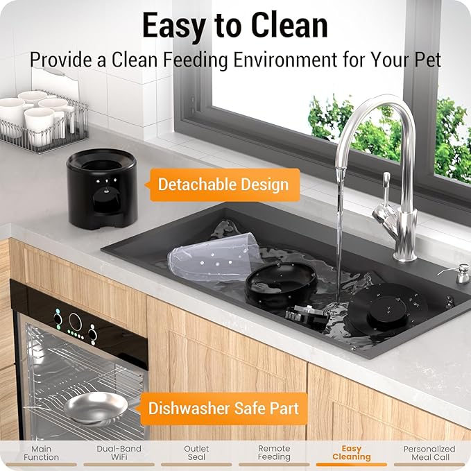 5L Automatic Cat Feeder with Sealed Outlet: 5G WiFi Automatic Dog Feeder with APP Control, Auto Cat Food Dispenser with Voice Recording for Pets, Detachable for Easy Clean - 21 Cup-PawvioPets