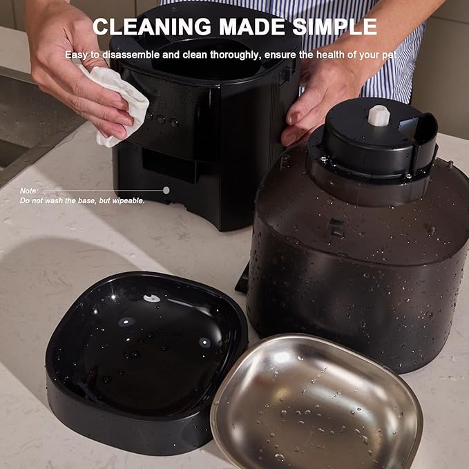 Automatic Cat Feeder WiFi with App Control, Voice Recorder, 4L Dry Pet Food Dispenser for Cats & Dogs with Freshness Preservation, Custom Feeding Times & Portions, Dual Power-PawvioPets