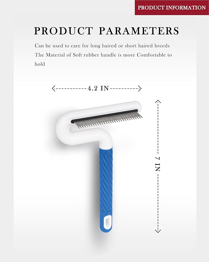 Flea Comb, TailGurus Effective Flea Comb for Cats & Dogs - Shedding Brush for All Pets - Long Hair Friendly - Durable - Versatile & Safe - Durable, Safe & Versatile - Portable, Pet-Friendly(TG2042)-PawvioPets