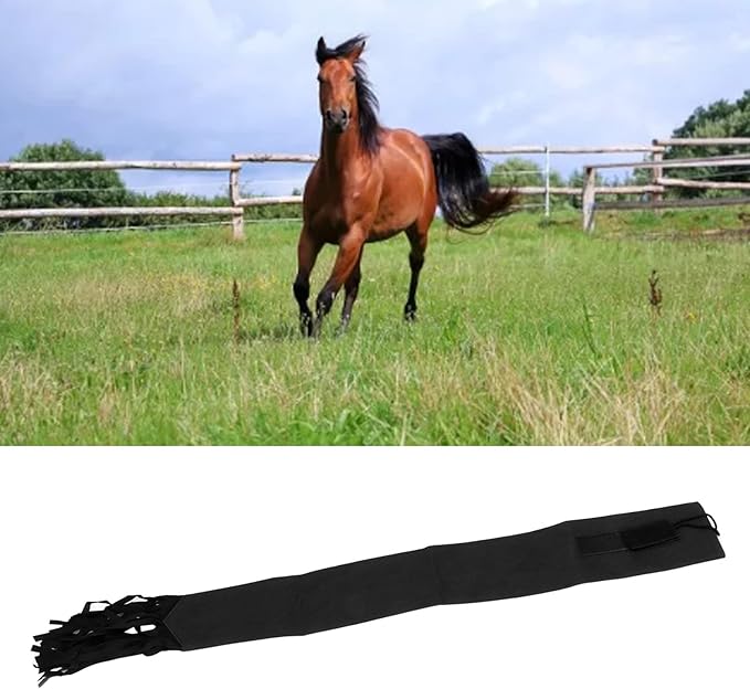 GLOGLOW Horse Tail Bag, Design Horse Tail Guard with Fringe for Keep Tail and Protected (Black)-PawvioPets