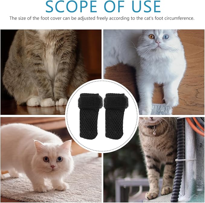 Cat Claw Covers-4pcs Cat Nail Caps Cat Nail Covers Caps Shoes Cats Socks Cat Booties to Prevent Scratching Cat Paw Protector Pet Grooming Booties for Bathing Shaving Checking-PawvioPets