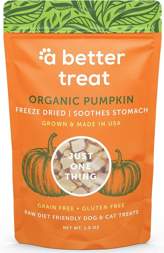 A Better Treat – Freeze Dried Organic Pumpkin Dog and Cat Treats, Organic, Single Ingredient | Natural, Healthy, Diabetic Friendly | Made in The USA-PawvioPets