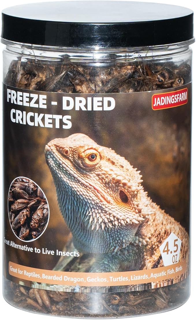 Freeze Dried Crickets – 4.5 Oz High Protein Freeze Dried Crickets, Food for Reptiles, Bearded Dragons, Lizards, Geckos, Birds, Fish,Hedgehogs, Bearded Dragon Food-PawvioPets