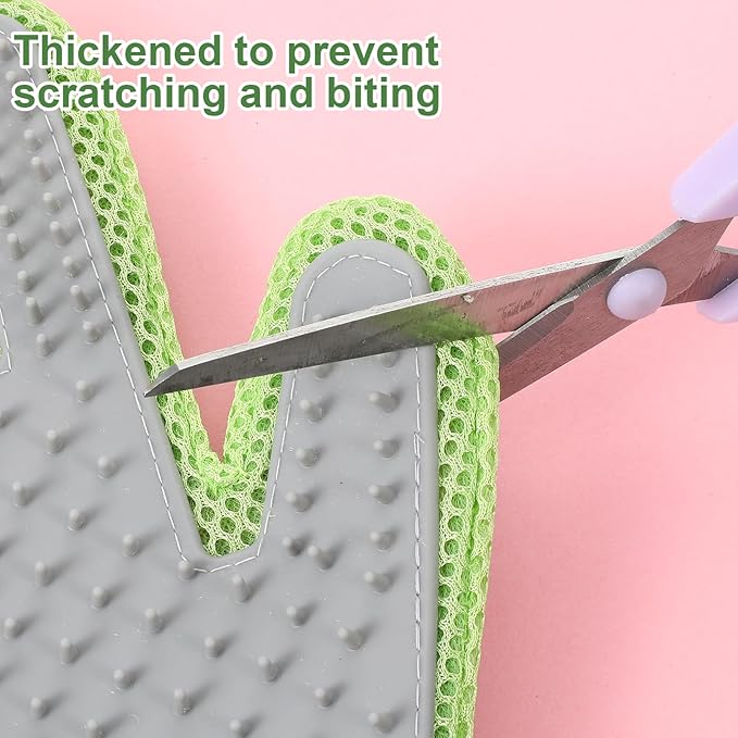 2 in 1 Pet Grooming Glove for Cats & Dogs, Efficient Deshedding Brush Pet Long Short Fur Removal Glove, Gentle Massaging Puppy Kitten Bathing Grooming Brush Tool, Easy Clean Floating Hair Mitt-PawvioPets