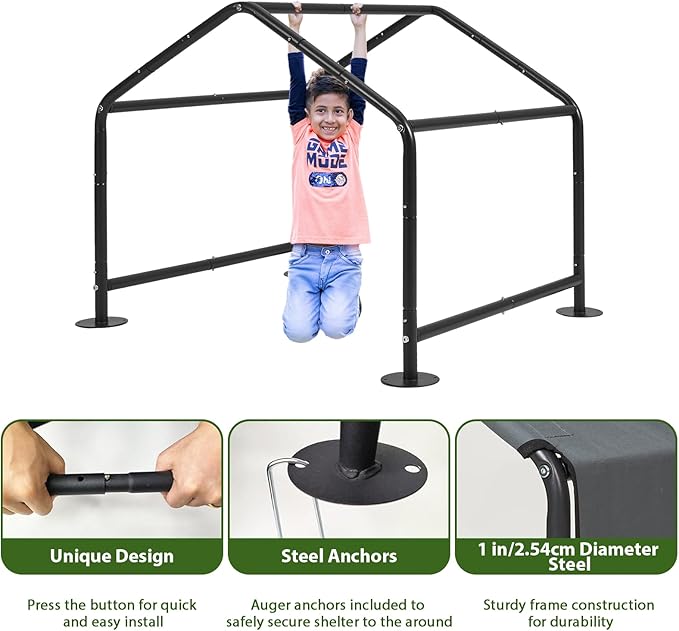 Dog Shades for Outside - Outdoor Dog Kennel for Small Dogs, 29.53”x25.59”x25.59” Outdoor Sun Rain Canopy Pet House, Waterproof Pet Canopy Shelter for Small Animals with Ground Nails-PawvioPets