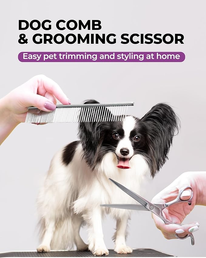 Dog Brush for Shedding Grooming,6 Pack Long-Pin Brush Set for Long Haired Dog Cat Goldendoodles Poodles Doodles Purple-PawvioPets