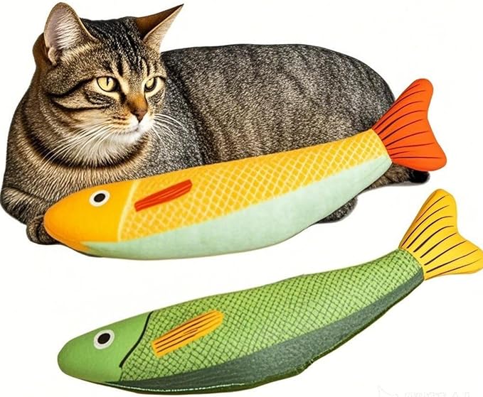 Cat Toys for Bored Indoor Adult Cats - Catnip Toys for Mental Stimulation, Interactive & Durable Kicker Toys for Solo Play, Best for Lazy or Senior Cats (Orange)-PawvioPets
