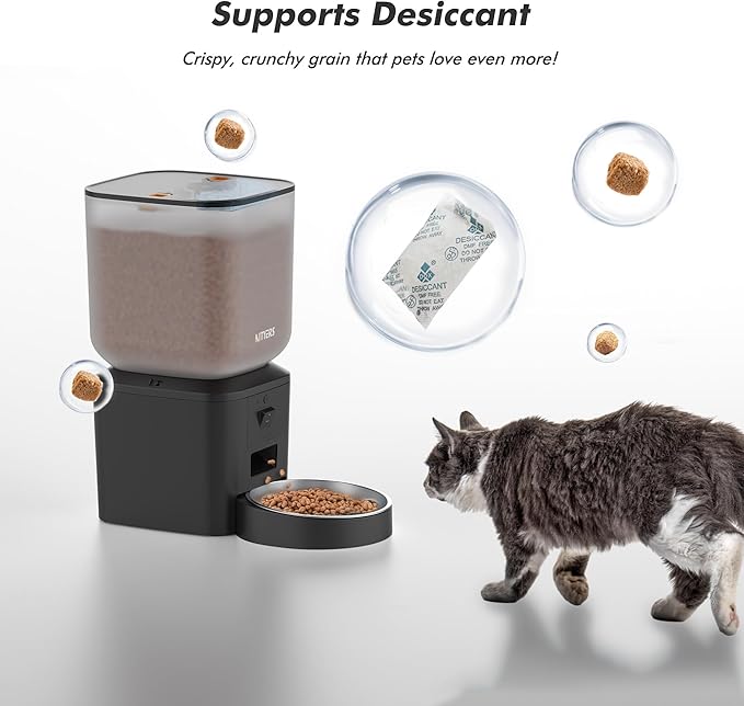 Automatic Dog & Cat Feeder with Camera & WiFi – 8L/34 Cups, 1080P Night Vision, 2.4 & 5G WiFi, 2-Way Talk, 10s Voice Recording, Timed Food Dispenser, Up to 99 Portions, 15 Meals Per Day-PawvioPets