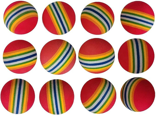 Colorful Soft Foam Rainbow Play Balls for Pet Dog and Cat Toys (12)-PawvioPets