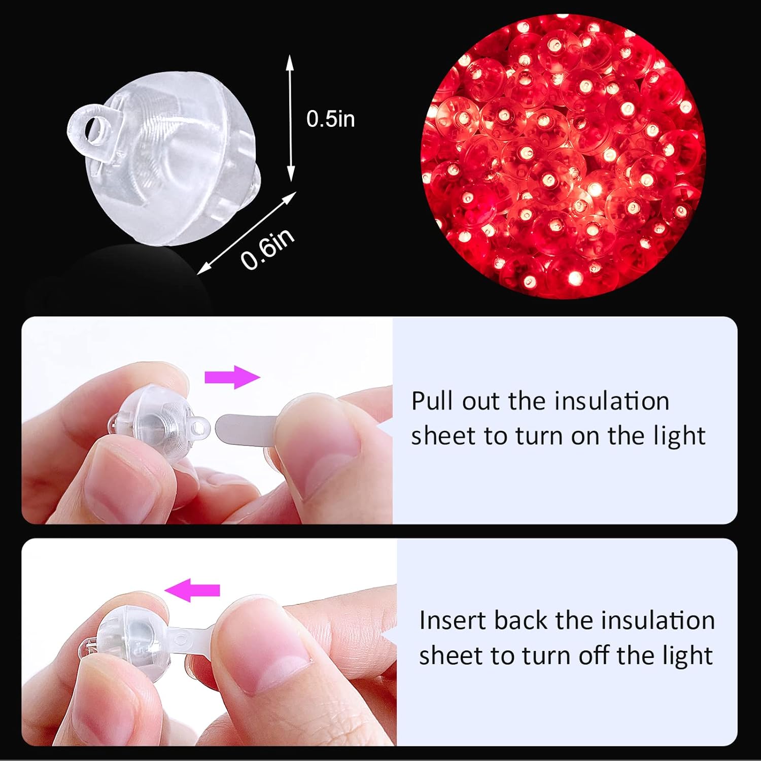 ZGWJ 100PCs Mini Led Lights, Led Balloons Light for Party Decorations Neon Party Lights for Paper Lantern Easter Eggs Birthday Party Wedding Halloween Christmas Decoration(Glow steadily Red)