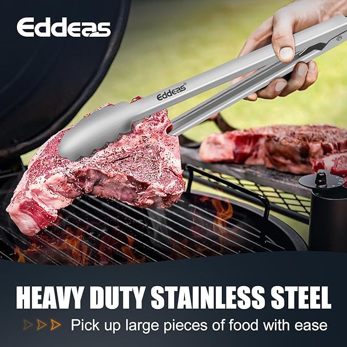 2PCS 9inch Tongs for Cooking - Heat Resistant 600 Degree Kitchen Tongs, Heavy Duty All Metal Food Tongs, Stainless Steel and Non-Slip handle, Salad, Grilling, Barbecue, Dishwasher safe-PawvioPets