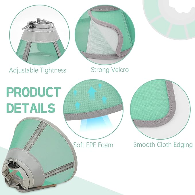 Cat Cone Collar Soft, Cat Recovery Collar for Large Medium Small Cats Kittens, Pet Cone Alternative After Surgery-PawvioPets