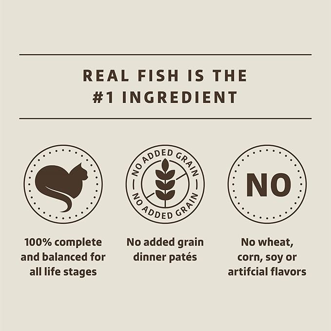 Amazon Brand - Wonder Bound Wet Cat Food, Pate, No Added Grain, Variety Pack (Cod, Sole & Shrimp, Salmon, White Fish & Tuna), 3 ounce (Pack of 24)-PawvioPets