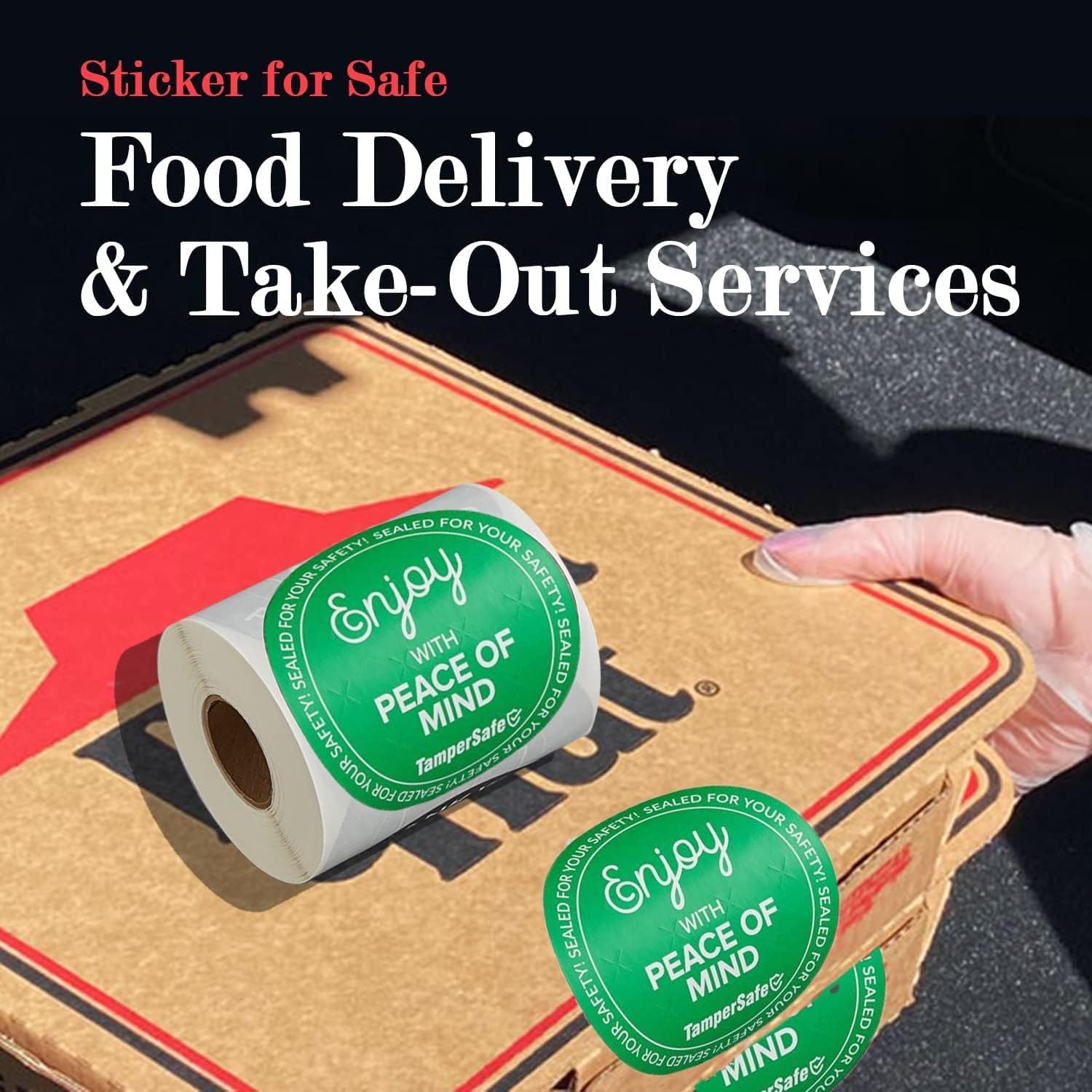 Angel's Peel Lounge Tamper Proof Stickers Roll — Tamper Evident Stickers for Delivery Food Safety, Bakery Boxes, Writable Seal Tape, Thank You Labels for Packaging - 3x3in 250-COUNTS, Green, Round