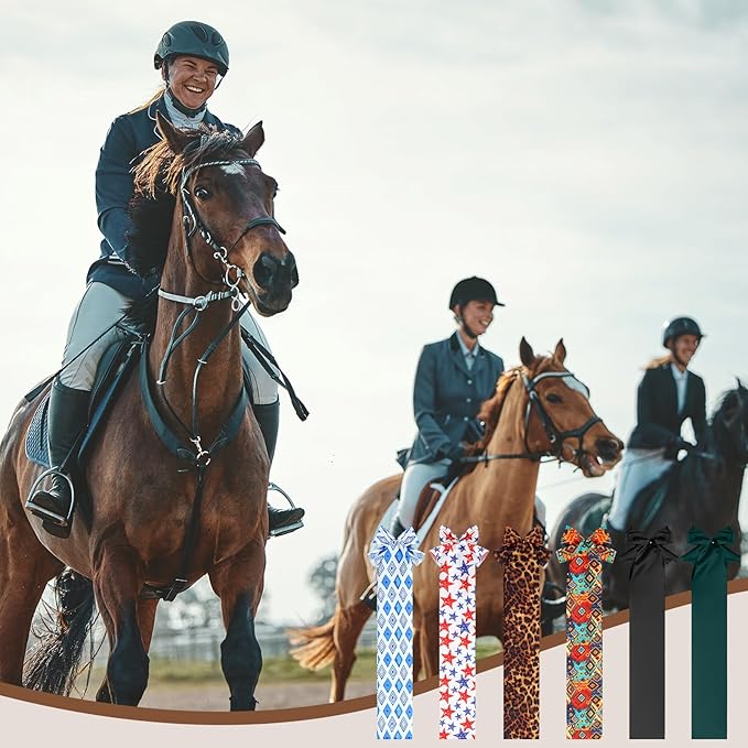 6 Pcs Horse Tail Bag Breathable Guard 22" Slip on Horse Care Tail Wrap 2 Strand Closure Straps Grooming Supplies to Keep from Dirt Breakage Rubbing 6 Designs(Vintage Style)-PawvioPets