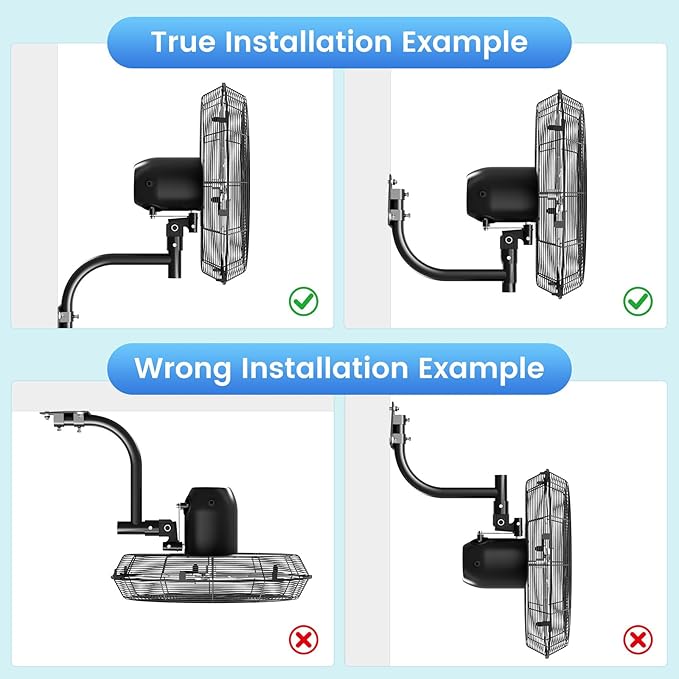 20'' Outdoor Wall Mount Fan, 4 Speed Oscillating Wall Fan with All Sealed Brushless DC Motor, Heavy Duty Industrial Fans, Waterproof Fans for Patios, House, Garage, Commercial, Warehouse, Factory-PawvioPets