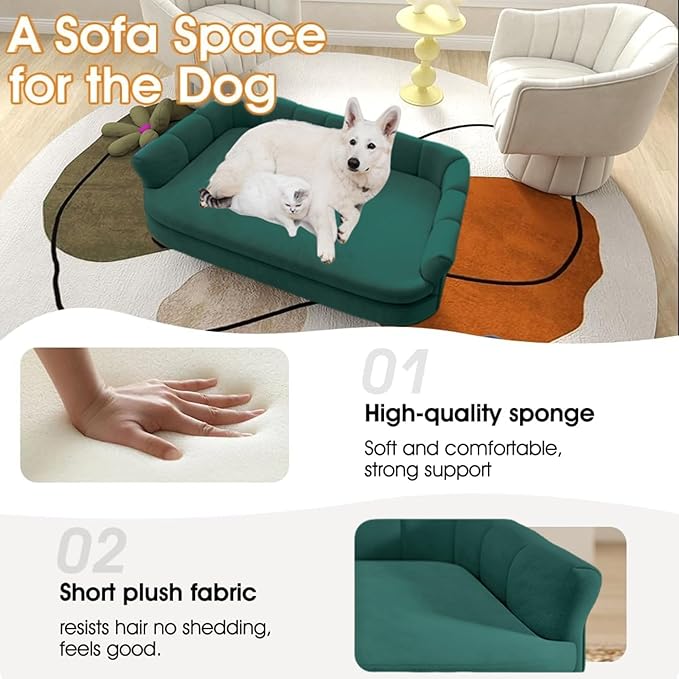 Dog Couch Sofa Bed, Comfortable Pet Sofa for Large and Medium Dogs, Soft Velvet Cushion, Durable Dog Furniture for Living Room-PawvioPets