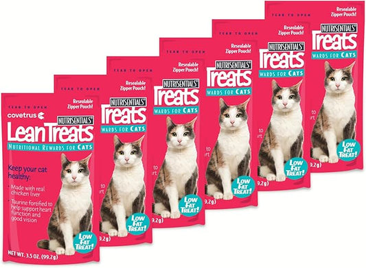 Covetrus Nutrisential Lean Treats for Cats - Soft Cat Treats for Small, Medium, Large Cats - Nutritional Low Fat Bite Size - Chicken Flavor - 6 Pack - 3.5oz-PawvioPets
