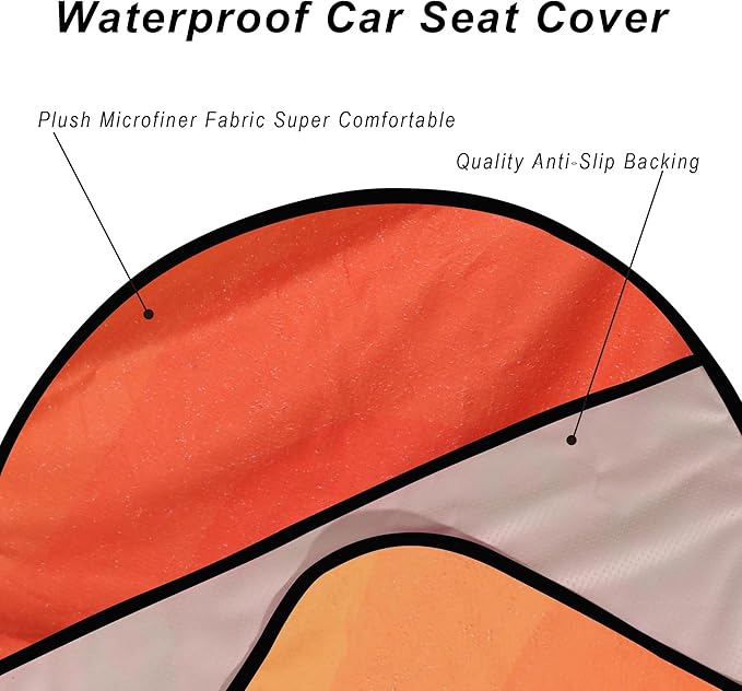 Car Seat Cover Protector Front Seats,for Gym Workout,Running,Swimming,Beach and Hiking,Waterproof Sweat Towel Bucket Seat Covers for Cars SUV Trucks (Orange, 1Pcs)-PawvioPets