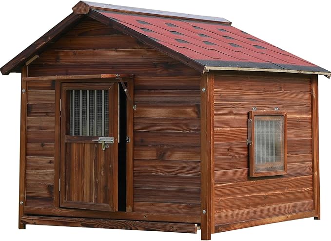 Big Outdoor Dog House for Large Breed Dogs with Removable Floor&Roof,Dog House Outdoor Weatherproof Warm Dog Houses for Medium Dogs,Heavy Duty Large Indoor Pet House,3XL-54.33"(D) X42.13(W) X46.46(H)-PawvioPets