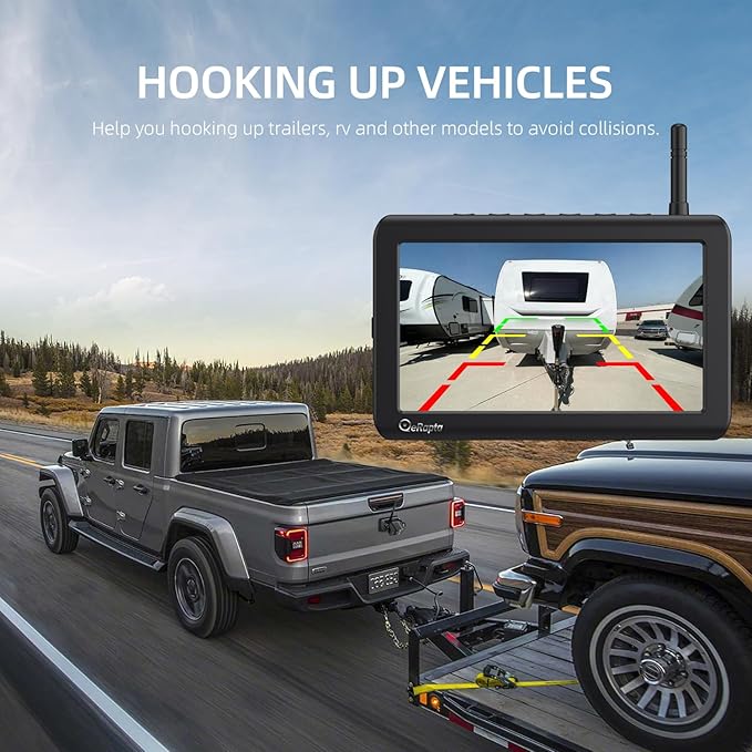 eRapta Wireless Backup Camera Magnetic: 5” Portable, 1-Min Install-Free Trailer Backup Camera with FHD1080P, Infrared Night Vision, 150° Wide-Angle View for Trailer/RV/Truck/Car/Tractor ACT501-PawvioPets