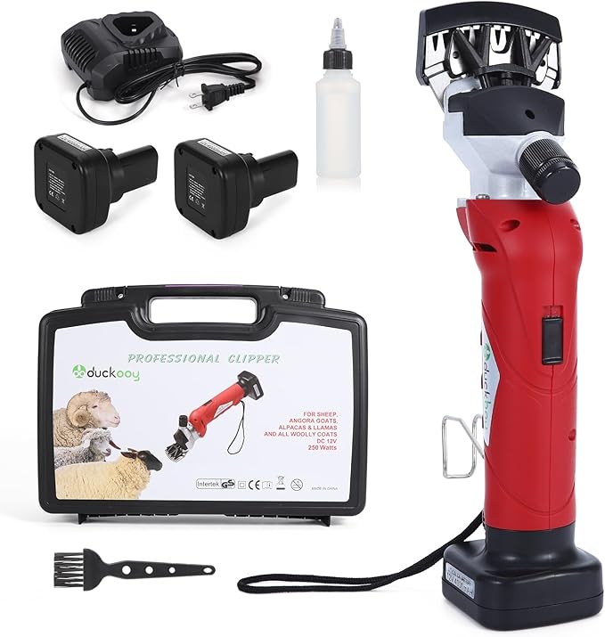 DUCKBOY Cordless Sheep Shears Clippers, Rechargeable Animal Pet Hair Clipper Groomer Shears 380W 18V for Animal, Goats, Cattle, Farm Livestock Pet, Hair Shaving-PawvioPets