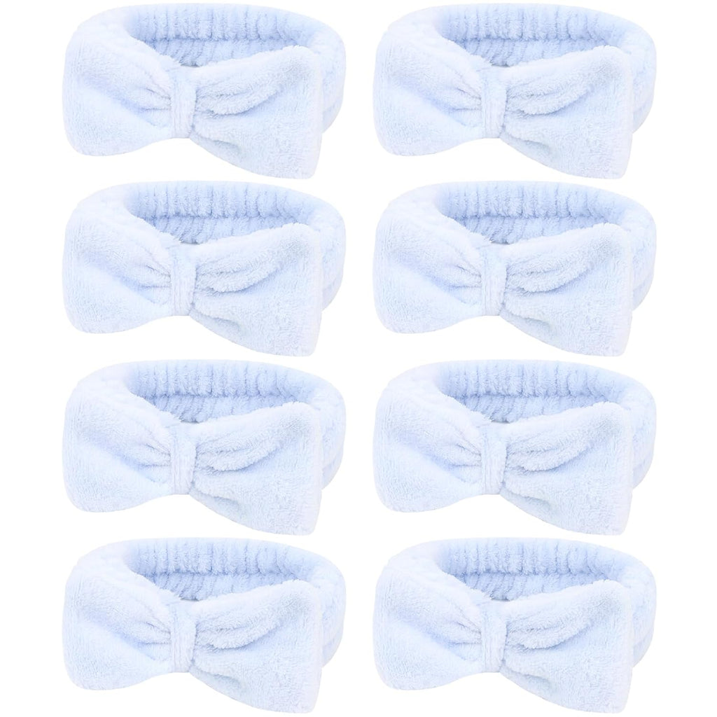 Semato 8 Pcs Blue Spa Headband Bachelorette Party Favor Set Skincare Headbands for Women Gifts and Party Supplies (Blue)