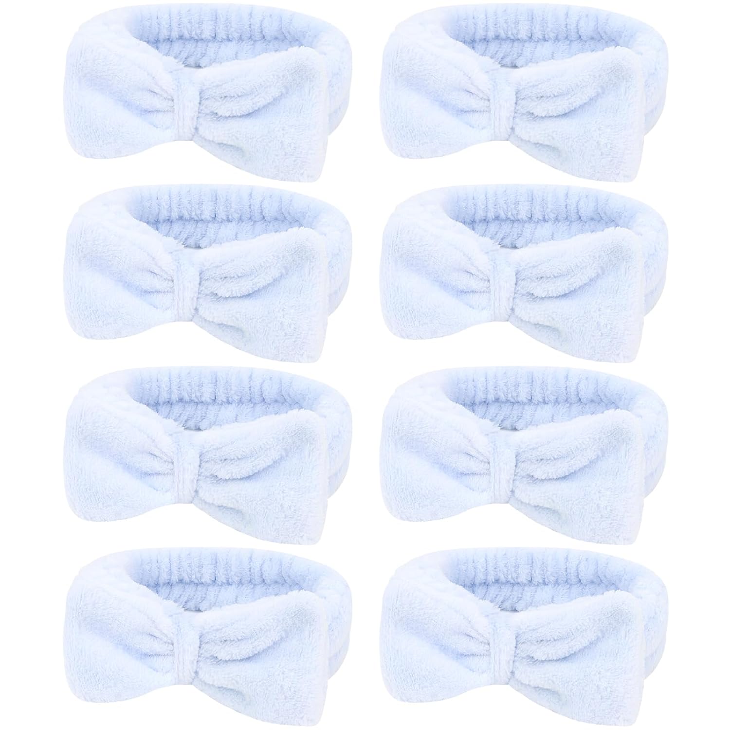 Semato 8 Pcs Blue Spa Headband Bachelorette Party Favor Set Skincare Headbands for Women Gifts and Party Supplies (Blue)