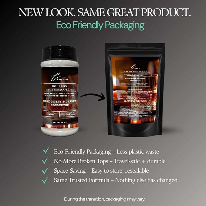 Bourbon & Butterscotch Carpet Freshener Powder 16 oz | Powerful Odor Eliminator for Home | Upholstery Deodorizer | Carpet Deodorizer | Pet Urine | Cat Litter Box-PawvioPets