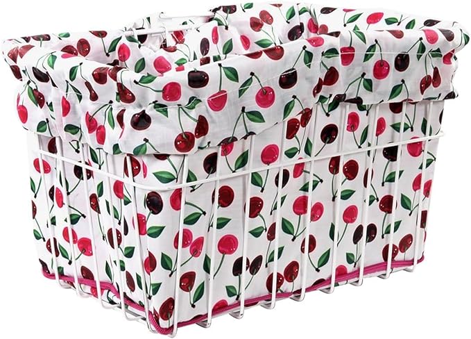 Cruiser Candy Bike Basket Liner Waterproof, Universal Fit for Most Bike Baskets, Stylish 2in1Tote, Bike Basket Cover, EBiKE Front Wire Or Wicker Bike Baskets Fits Up to 15x12x10-PawvioPets